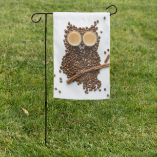 Coffee Lover Coffee Owl Garden Flag