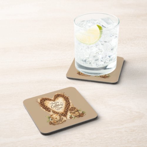 Coffee lover Cozy Vintage Beverage Coaster