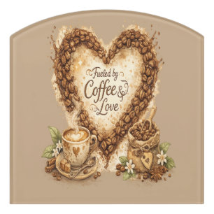 Coffee lover Cozy Vintage Door Sign