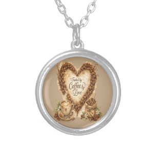 Coffee lover Cozy Vintage Silver Plated Necklace