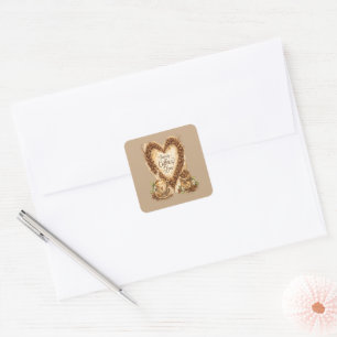 Coffee lover Cozy Vintage Square Sticker