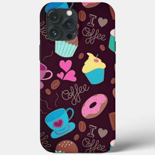 Coffee Lover Cups  Cupcakes iPhone 13 Pro Max Case