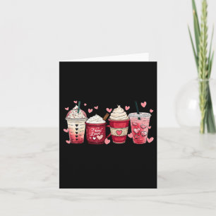 Coffee Lover Cups Latte Iced Cream Valentines Day  Card
