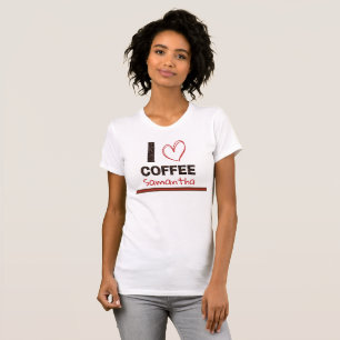 Coffee Lover Custom Name Coffee Bean Design T-Shirt