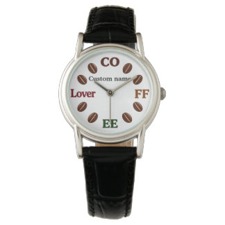Coffee Lover Custom Name Watch for Coffee Fans