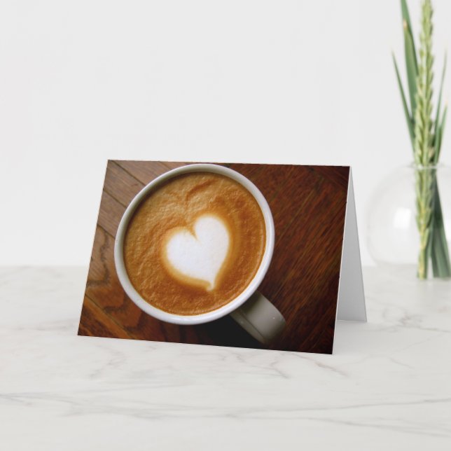 Coffee Lover Customizable Valentine Card (Front)