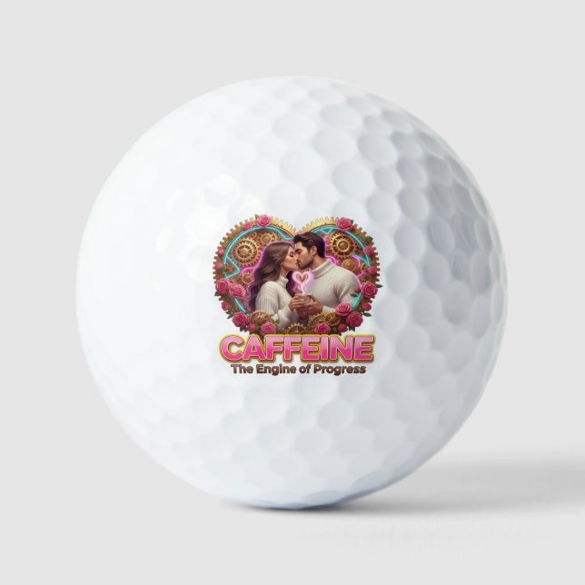 Coffee Lover Daily Ritual Sticker Golf Balls (Front)