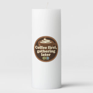 Coffee Lover Daily Ritual Sticker Pillar Candle