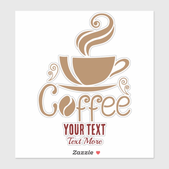 Coffee Lover Design – Minimal Coffee Cup Graphic Sticker (Sheet)