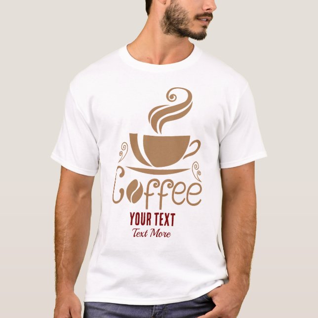 Coffee Lover Design – Minimal Coffee Cup Graphic T-Shirt (Front)