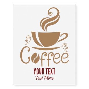 Coffee Lover Design – Minimal Coffee Cup Graphic Temporary Tattoos