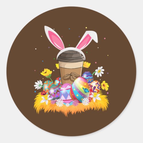 Coffee Lover Easter Egg Funny Coffee Easter Classic Round Sticker
