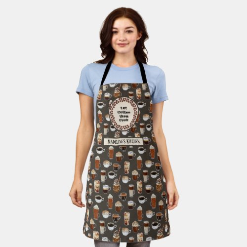 Coffee Lover First Coffee Then Cook Apron