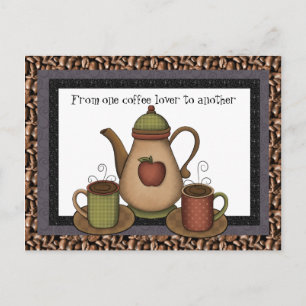 Coffee Lover fun cartoon postcard