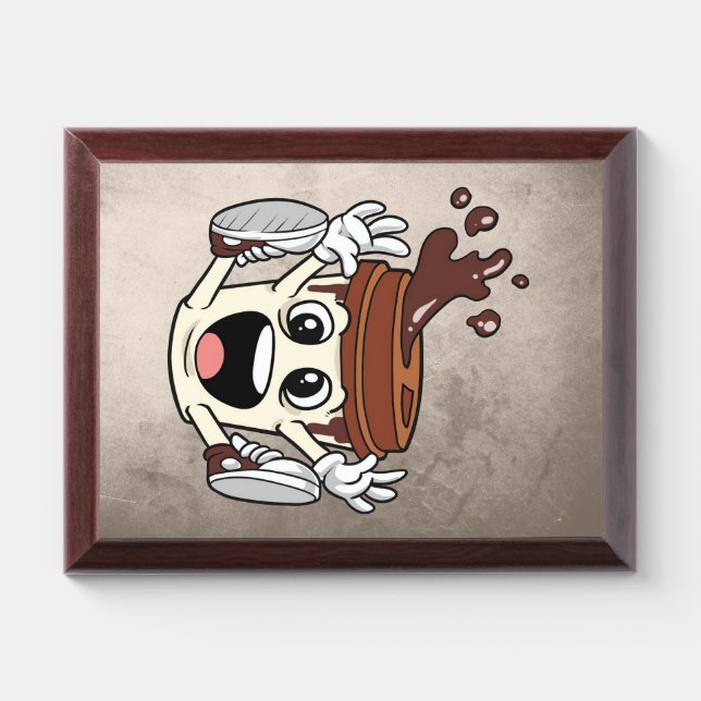 Coffee Lover Funny Coffee Cup Award Plaque (Horizontal)