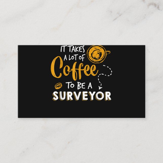 Coffee Lover Funny Surveyor Engineer Construction Enclosure Card (Front)