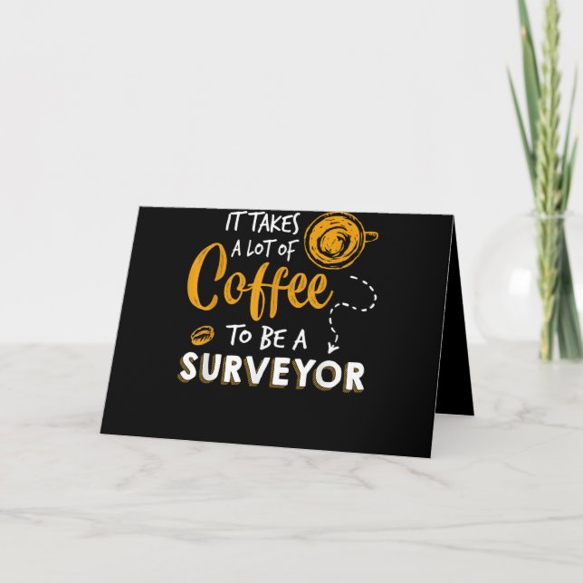 Coffee Lover Funny Surveyor Engineer Construction Holiday Card (Front)