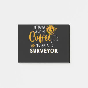 Coffee Lover Funny Surveyor Engineer Construction Post-it Notes