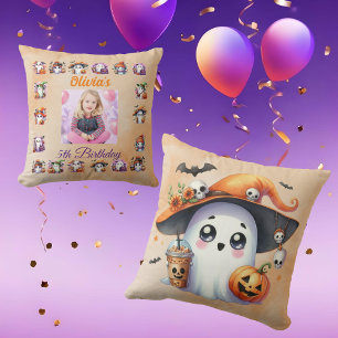 Coffee Lover Ghost Throw Pillow Birthday Decor