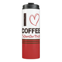 Coffee Lover Gift Custom Name Coffee Bean Design