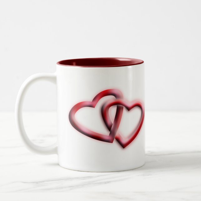 Coffee Lover Gift Ideas | Heart Design Two-Tone Coffee Mug (Left)