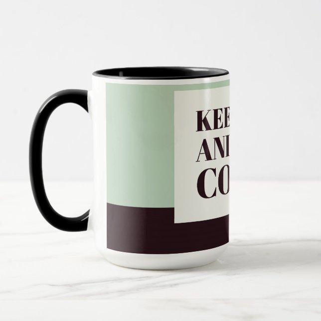 Coffee Lover Gift Mug – Keep Calm and Make Coffee (Left)