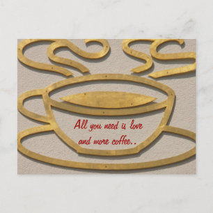 Coffee Lover Gift Present Customize Name Quote Postcard