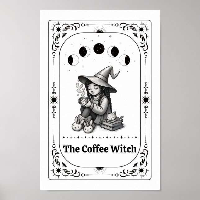 Coffee Lover Gift Whimsical Zodiac Witchy Trendy Poster (Front)