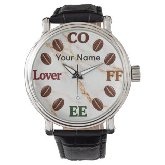 Coffee Lover Gift with Name Design Watch