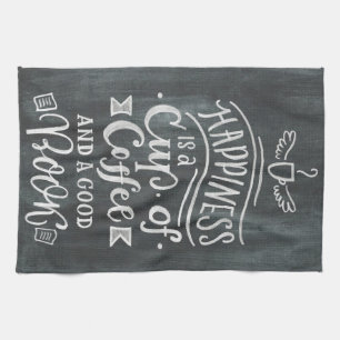 Coffee Lover Happiness Is A Cup Of Coffee Kitchen Towel