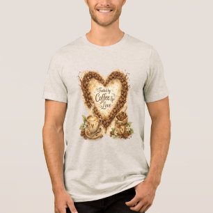 Coffee Lover Heart Fueled by Coffee & Love Tri-Blend Shirt