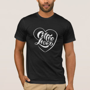Coffee Lover Heart Script Minimalist T-Shirt