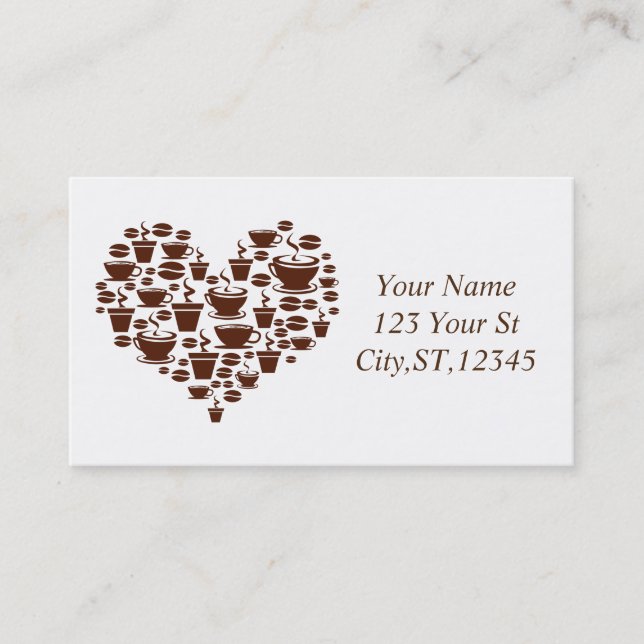 Coffee Lover Heart Thunder_Cove Business Card (Front)