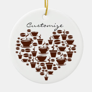 Coffee Lover Heart Thunder_Cove Ceramic Ornament