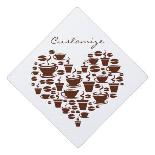 Coffee Lover Heart Thunder_Cove Graduation Cap Topper