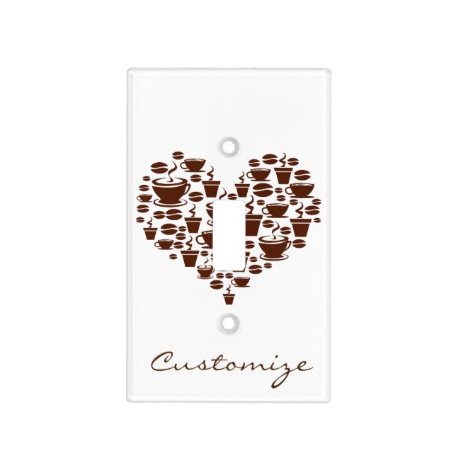 Coffee Lover Heart Thunder_Cove Light Switch Cover (Front)