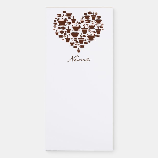 Coffee Lover Heart Thunder_Cove Magnetic Notepad (Front)
