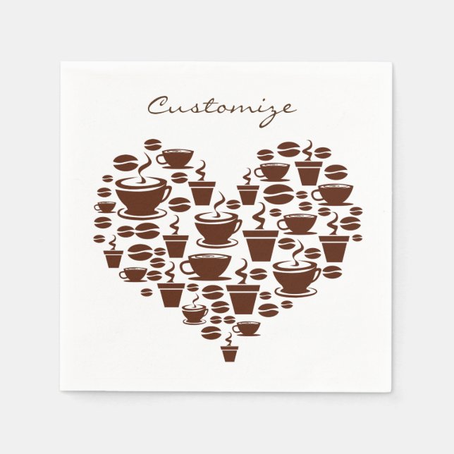 Coffee Lover Heart Thunder_Cove Napkins (Front)