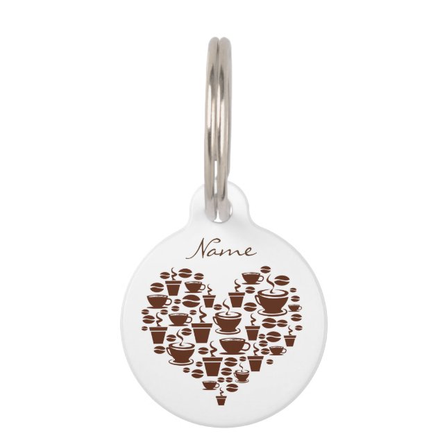 Coffee Lover Heart Thunder_Cove Pet ID Tag (Front)
