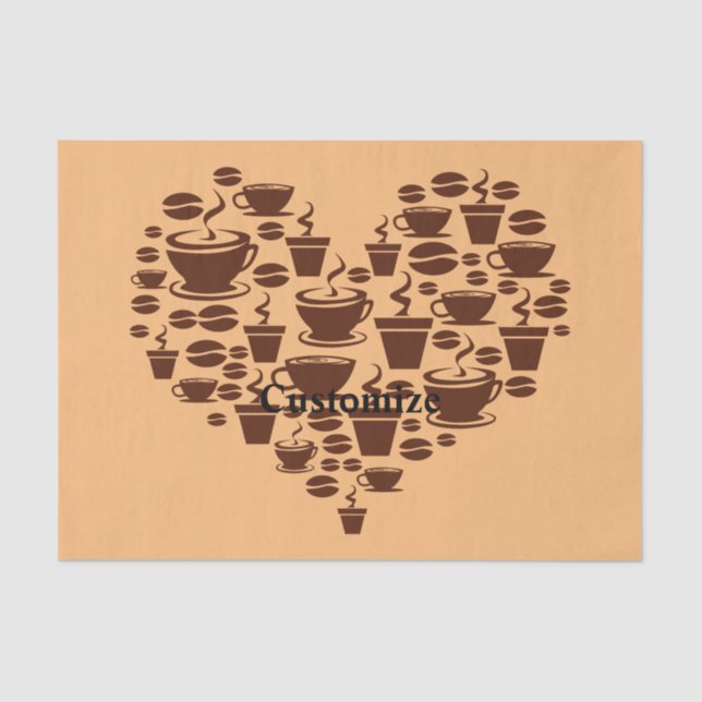 Coffee Lover Heart Thunder_Cove Tissue Paper (Front)