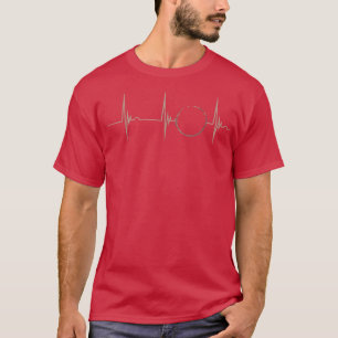 Coffee Lover Heartbeat EKG Pulse Coffee Ring Stain T-Shirt