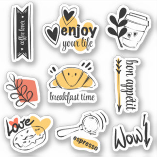 Coffee Lover Ink Sketch Sticker