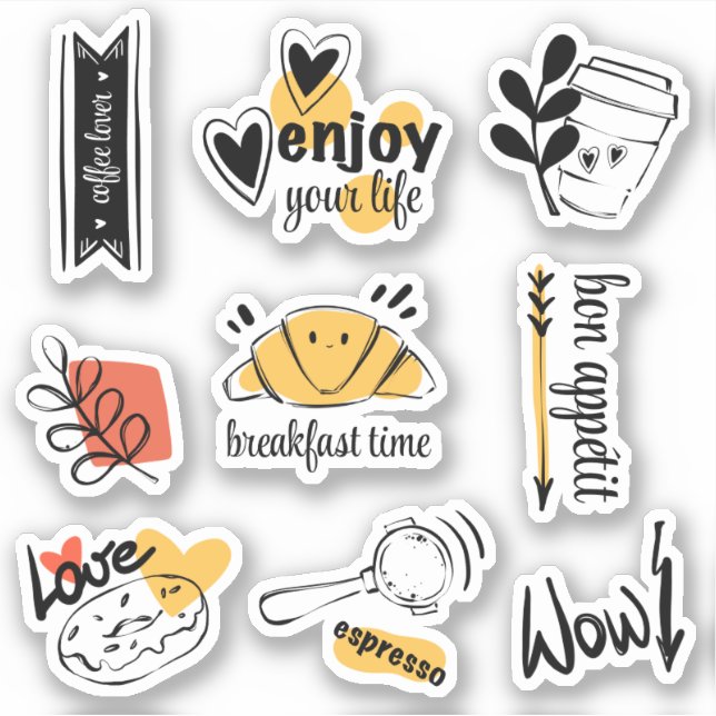 Coffee Lover Ink Sketch  Sticker (Front)