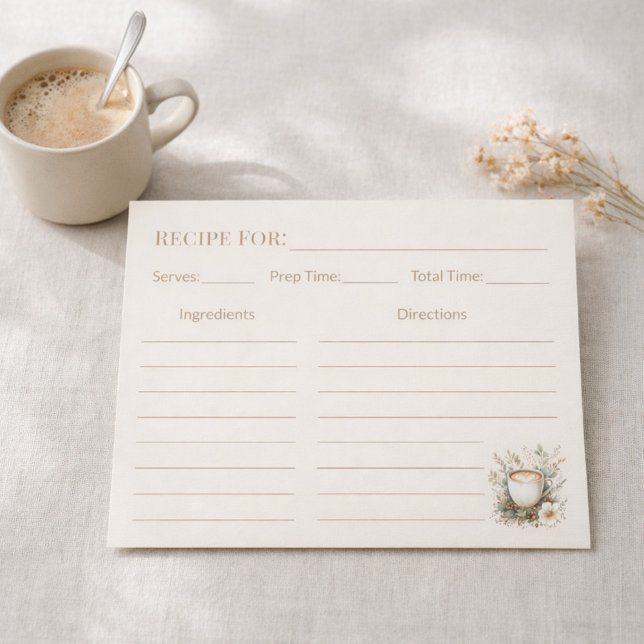 Coffee Lover Kitchen Gift Floral Recipe Card (Creator Uploaded)