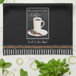 Coffee Lover Latte Watercolor Chocolate Kitchen Towel<br><div class="desc">Coffee Lover Latte Watercolor Chocolate Kitchen kitchen towel. Personalized with your Dad's name, your name or any message you would like to communicated. Great for bed and breakfasts, small coffee shops and more. Hand painted, watercolor artwork was created by Audrey Jeanne Roberts and includes a ceramic latte mug with chocolates,...</div>