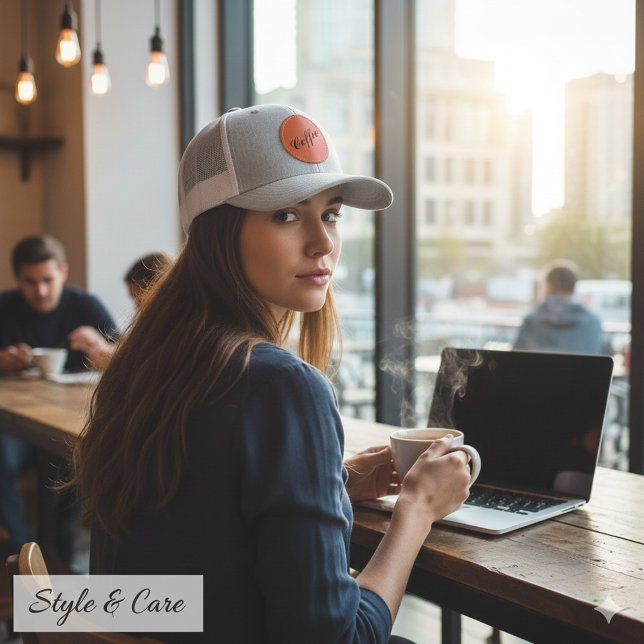 Coffee Lover Leather Patch Hat Casual Everyday Sty (Coffee Lover Leather Patch Hat Casual Everyday Style)