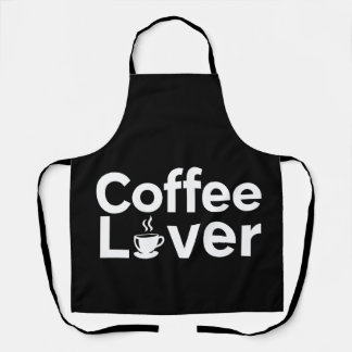 Coffee Lover Minimalist Typography Black Apron