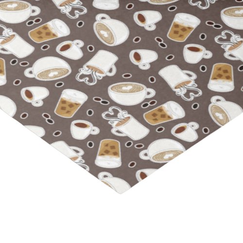 Coffee Lover Pattern Brown Tissue Paper