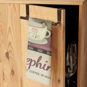 Coffee Lover Retro Café Diner Towel