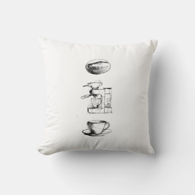 Coffee Lover Set Throw Pillow (Front)